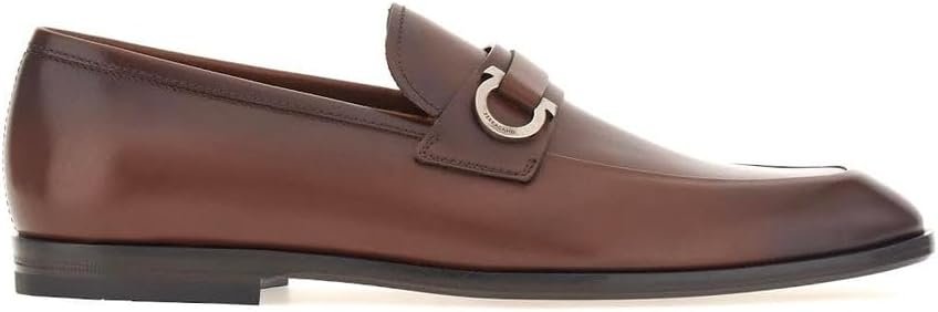 Salvatore Ferragamo Floria Men's Brown Leather Slip-On Loafers